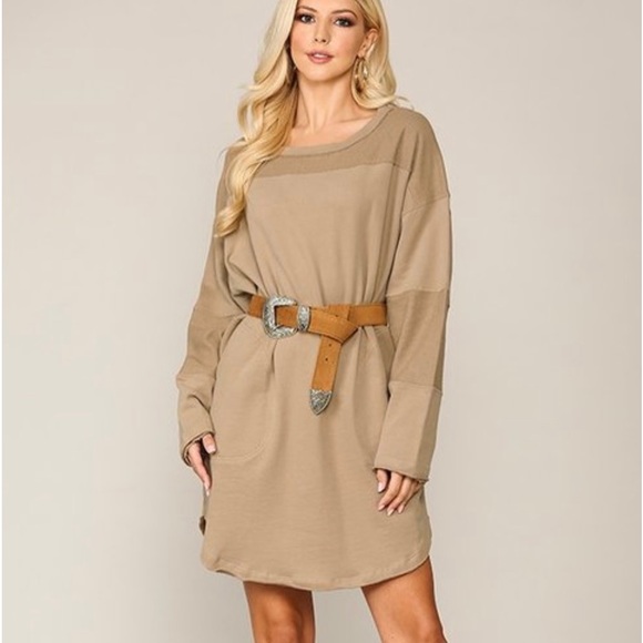 GIGIO by Umgee NWT Reversed Fabric Detail Dress with Pockets - Picture 1 of 2